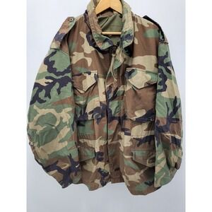 Alpha Industries M65 Camo Jacket Mens L Green Woodland Cold Weather Military
